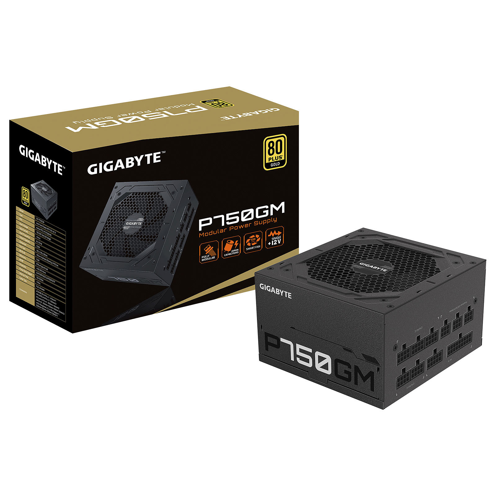 Gigabyte GP-P750GM Modulaire 80+ Gold - Pc gamer maroc
